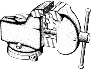 FREE HAND DRAWING AND ASSEMBLY DRAWING OF BENCH VICE